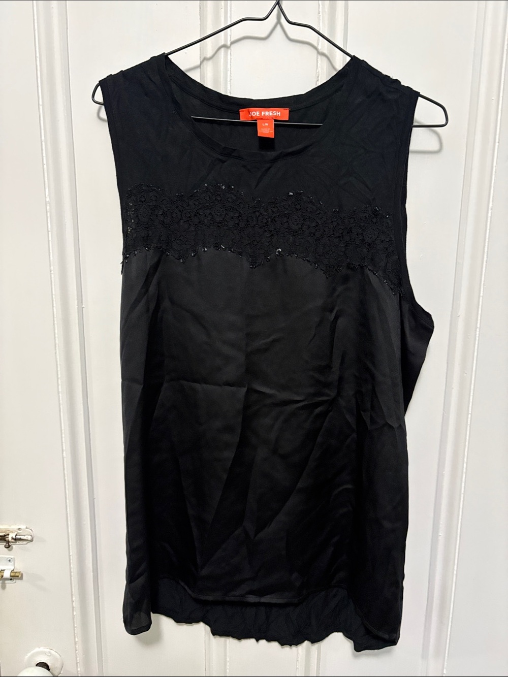 Joe Fresh Black Sleeveless Lace-Trim Camisole